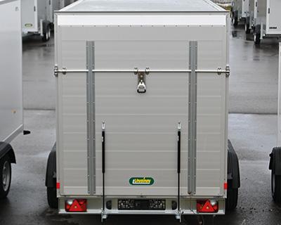 Heckklappe mit querliegendem Edelstahl-Drehstangenverschluss, Durchgangsmaß B x H 1500 x 1900 mm