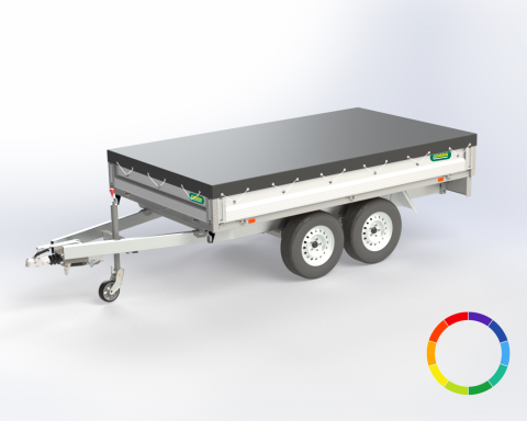 Flachplane in Planenfarbe nach Farbkarte, IL x IB 3750 x 1800 mm, mit Gummiseil, ohne Montagematerial