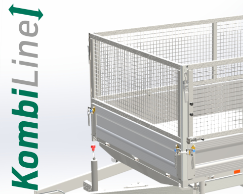 KombiLine - 1 Stirnwand für Gitteraufsatz, LxH 1750x750mm