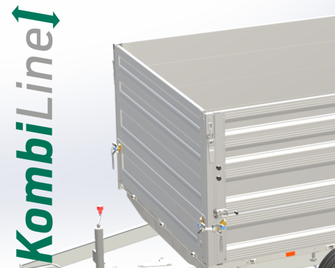 KombiLine - 1 Stirnwand für Aluminium-Bordwandaufsatz, LxH 2040x750mm