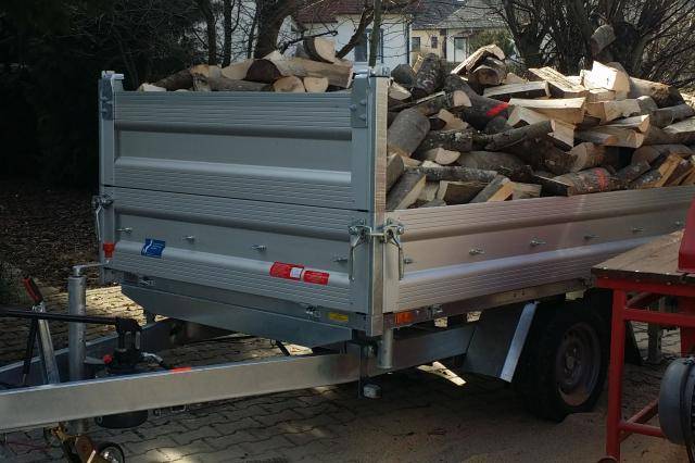 Kipper mit Brennholz 